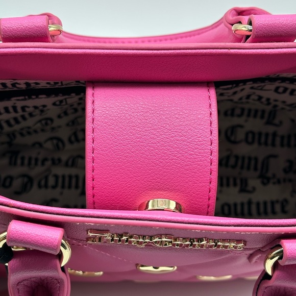 Juicy Couture Bubble Gum Pink Quilted Heart Bag - Picture 4 of 7
